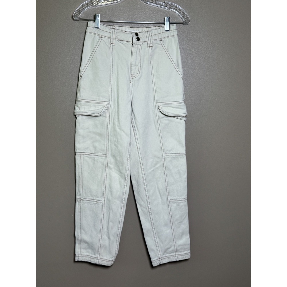 PacSun Women Beige Utility Cargo Pants Contrast Stitching XS